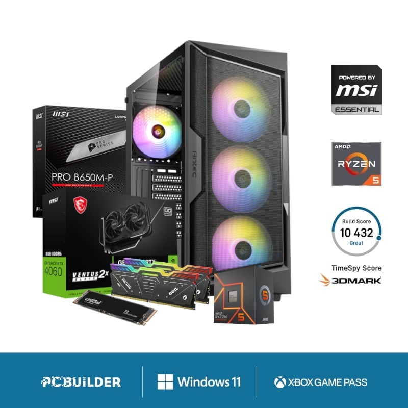 PCBuilder AMD Ryzen 5 7600 SPECIALIST Windows 11 Gaming PC | dynacor.co.za