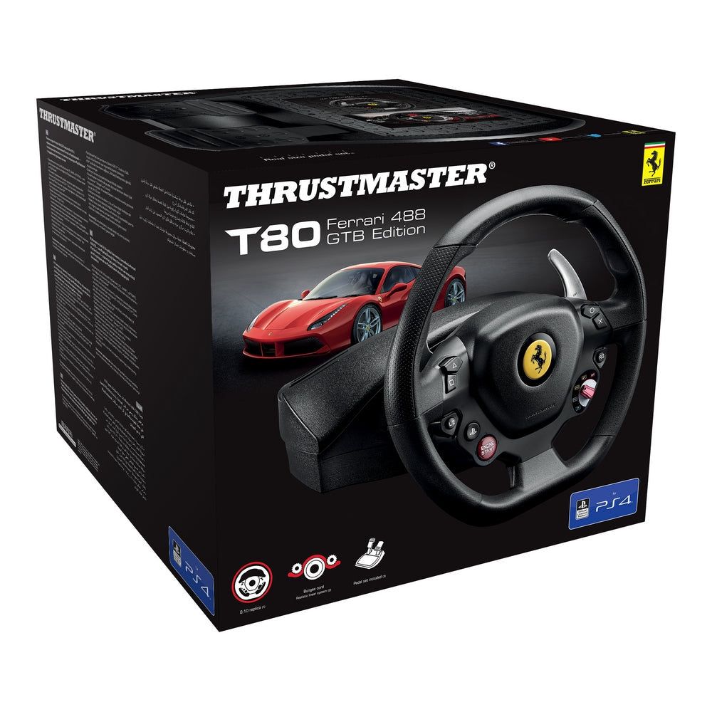 Thrustmaster T80 Ferrari 488 GTB Edition Steering wheel + Pedals  | PC | PS4 | dynacor.co.za